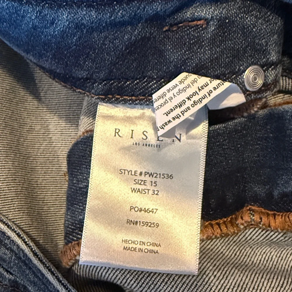 RISEN Wide Leg Jeans Sz XL 15 / 32 PW21536 High Rise Flare Pintuck Front NEW - Picture 14 of 16